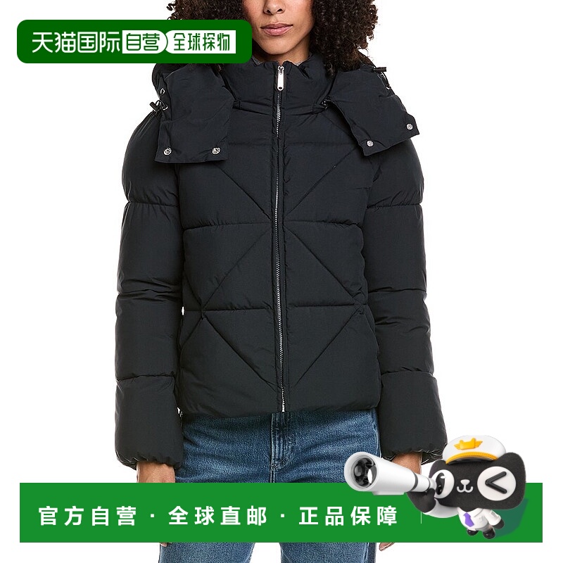 自营Sam Edelman Mixed Quilted Cropped Puffer Jacket - blue