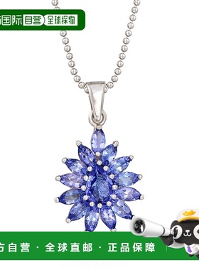 自营 925 纯银 Ross-Simons 坦桑石簇状吊坠项链 - 18 英寸 美国