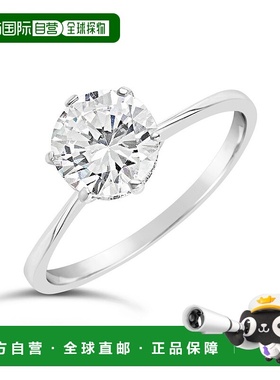 自营 sterling forever纯银单石立方氧化锆承诺戒指 - 银 美国奥