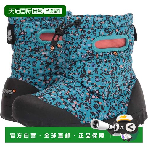 自营Youth Bogs B-Moc 7277K- Black Textures Round Toe Snow Bo