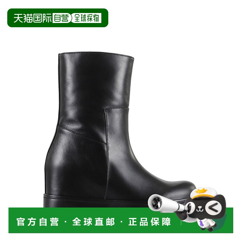 自营paloma barceloDisa Black Leather Ankle Boots - black 美