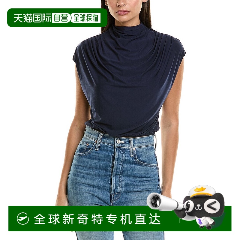 自营 commando突击队员黄油垂褶露脐上衣-海军蓝 【美国奥莱】直