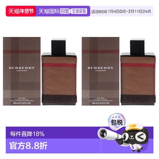 美国直邮Burberry博柏利伦敦男士（2支装）男士香水EDT-100ml正品