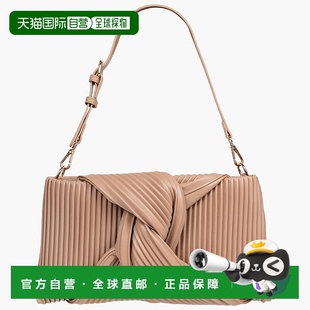 Knot Clutch with 自营Jason Strap Pleated Shoulder tan