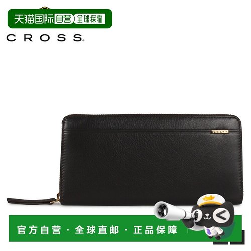自营 CROSS钱包长钱包男士圆形拉链CENYURY WALLET黑AC-998369