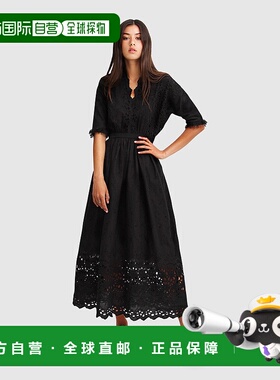 自营 belle & bloomAll Eyes On Me Midi连衣裙-黑色 美国奥莱直
