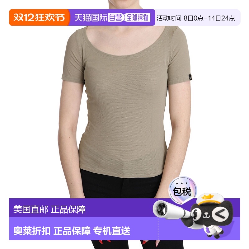 自营GF Ferre别致尼龙背心，带设计师女式亚麻布-灰色 美国奥莱直