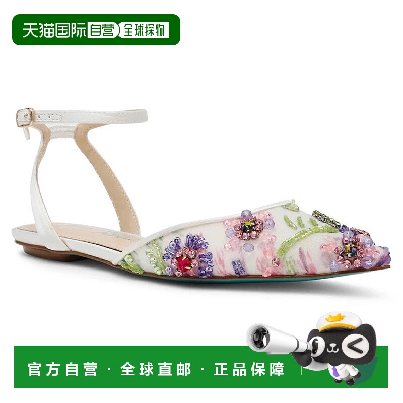 自营Betsey Johnson Garbo Jeweled Flats Women's Ivory Multi A