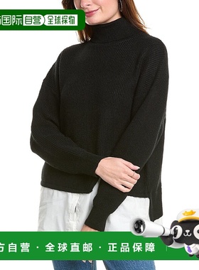 自营Gracia Roll-Neck Slit Layering Sweater - black 美国奥莱