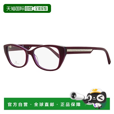 自营swarovski施华洛世奇女士长方形眼镜 SK5391 081 紫罗兰色 53