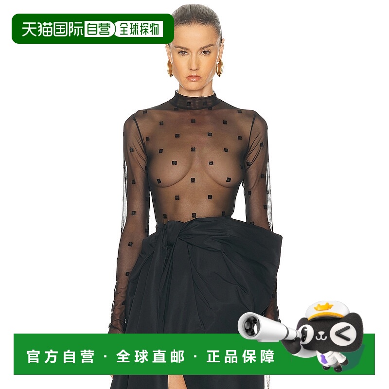 香港直邮潮奢 Givenchy 纪梵希 女士 徽标半透明连体衣 BWB01G30N