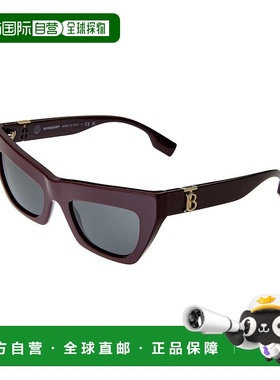 自营 Burberry 女士 51 毫米太阳镜 - 红色 美国奥莱直发博柏利