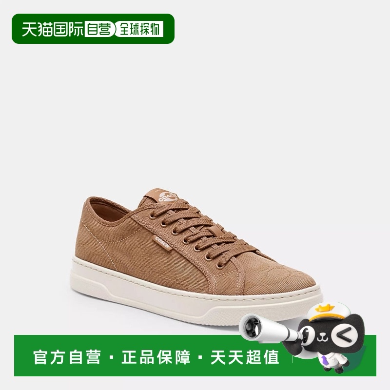 自营 Coach蔻驰 Outlet 帆布运动鞋 - 灰褐色 新款 【美国奥莱】