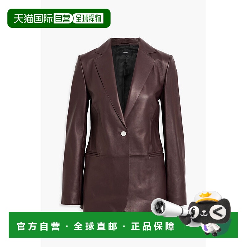 1h可退 香港直邮潮奢 THEORY 希尔瑞 女士 皮革西装外套 N0800117