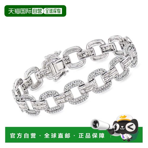 自营Ross-Simons Diamond Link Bracelet in Sterling Silver - 7