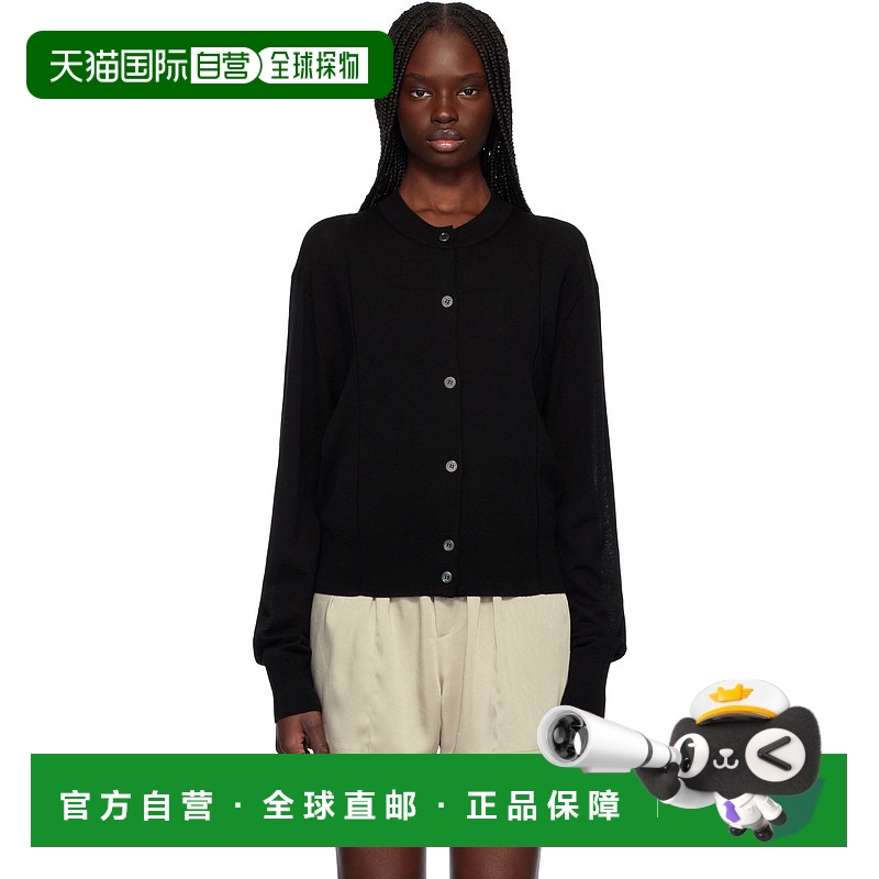 1h可退 香港直邮潮奢 Recto 女士 黑色 Crewneck Sheer Knit 开衫