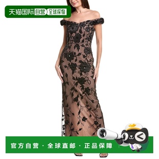 Shoulder Bead Long 自营Adrianna black Off Dress 美 Papell