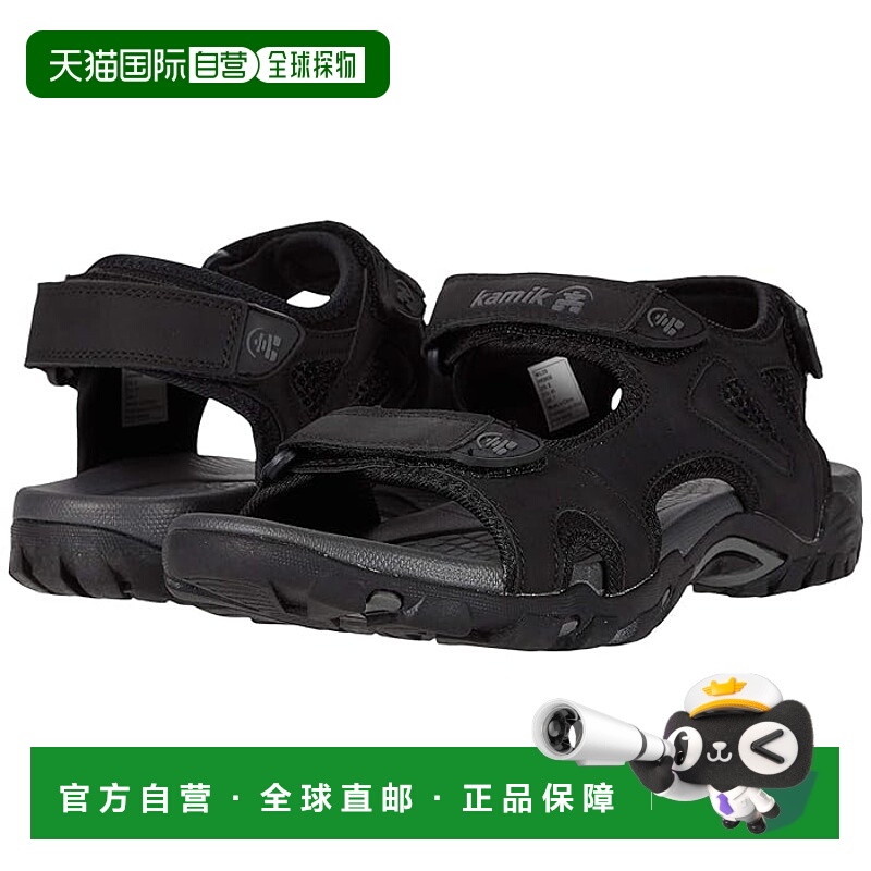 1h可退 香港直邮潮奢 kamik 男士 Milos 凉鞋 black黑色 舒适时尚