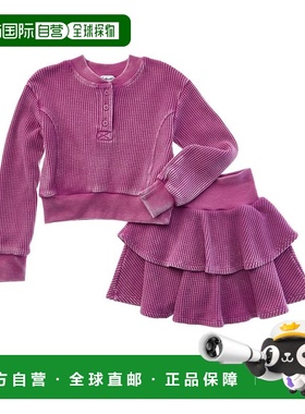 自营Splendid 2pc Playful Perry Top & Skirt Set - purple 美国