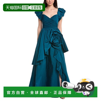 自营Marchesa Notte Taffeta Gown - blue 美国奥莱直发连衣裙