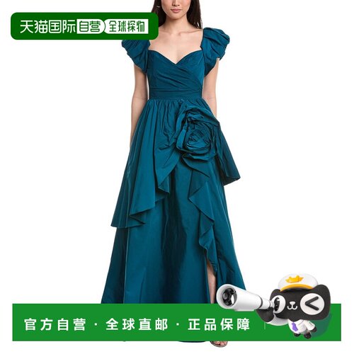 自营Marchesa Notte Taffeta Gown - blue 美国奥莱直发连衣裙