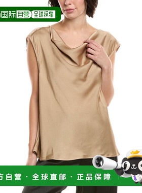 自营Vince Camuto Hammered Satin Cowl Neck Tank - brown 美国