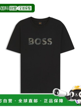 自营bossRegular-fit T-shirt in cotton jersey - black 美国奥
