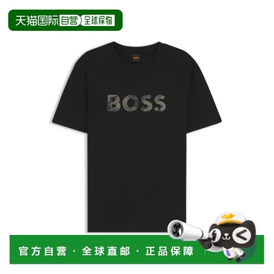 自营bossRegular-fit T-shirt in cotton jersey - black 美国奥