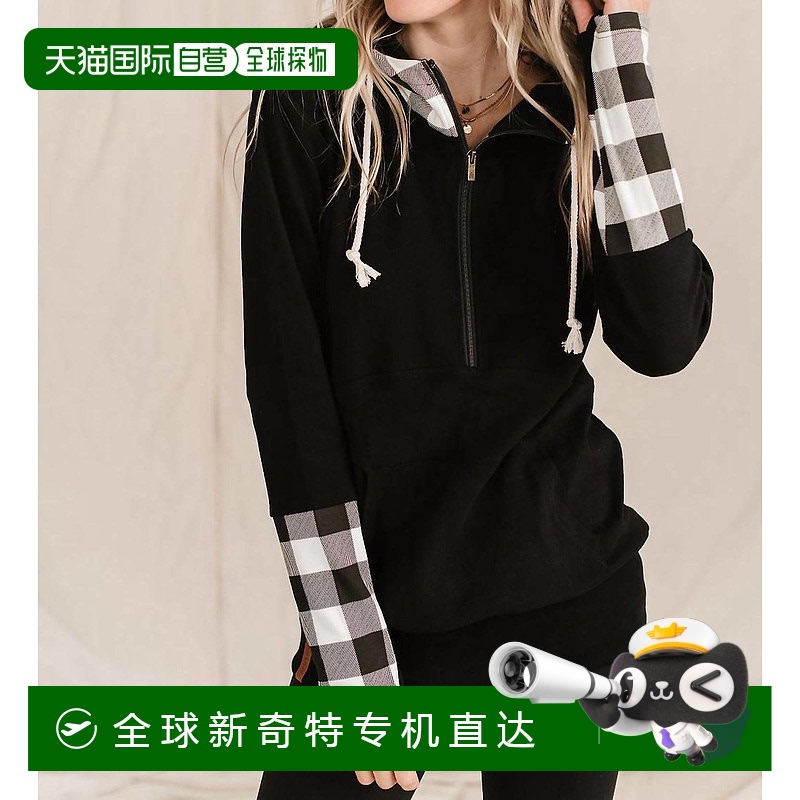 自营ampersand半拉链运动衫 In Checks Out 黑色 - Checks 黑色