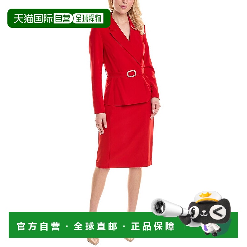 自营Nanette Nanette Lepore 2pc Jacket & Skirt Suit Set - red