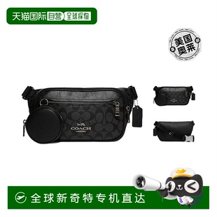 男士 帆布腰包胸包單肩包 Coach蔻馳 黑色CJ507 美國 Elias 自營