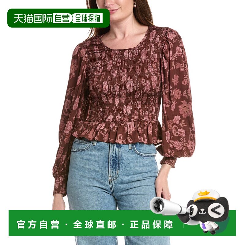 自营saltwater luxeSalwater Luxe印花女式衬衫-紫色 美国奥莱直