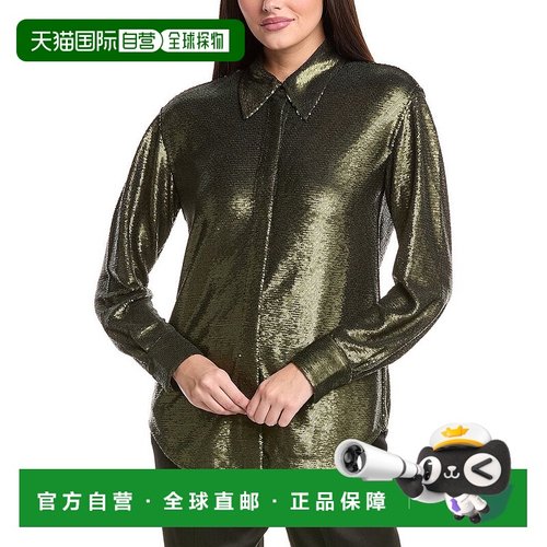 自营all saintsAllSaints Charli亮片衬衫-绿色 美国奥莱直发