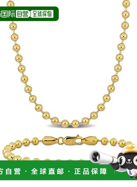 自营 Mimi & Max 4mm Ball Bead Necklace Anklet Set 14k Yellow