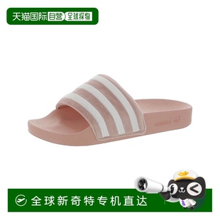 Adilette 1h可退 美國直郵 adidas 女士條紋人造泳池拖鞋