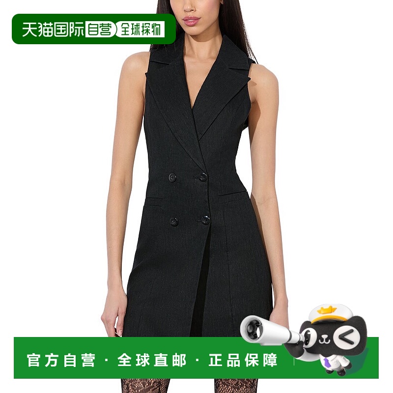 自营alice + olivia Meritt Linen-Blend Dress - black 美国奥莱