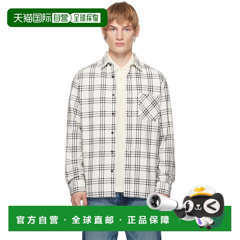 1h可退 香港直邮潮奢 HUGO 雨果 男士 灰白色衬衫 50534853