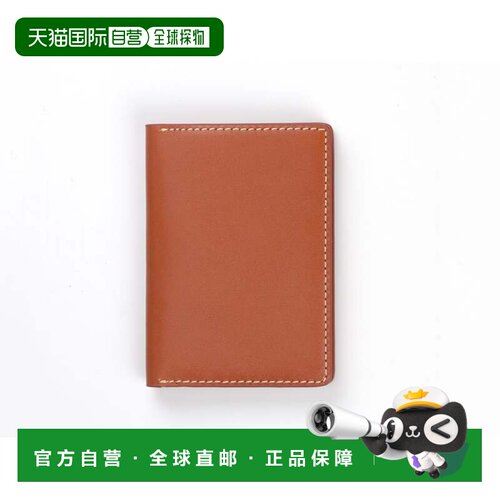 自营decent living手工制作全粒面薄皮革护照钱包 - 棕褐色 - 棕