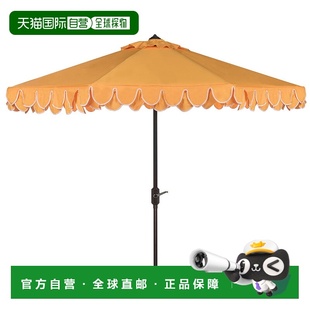 自营 safaviehElegant Valance 9Ft 自动倾斜伞 - 黄色/白色 美国