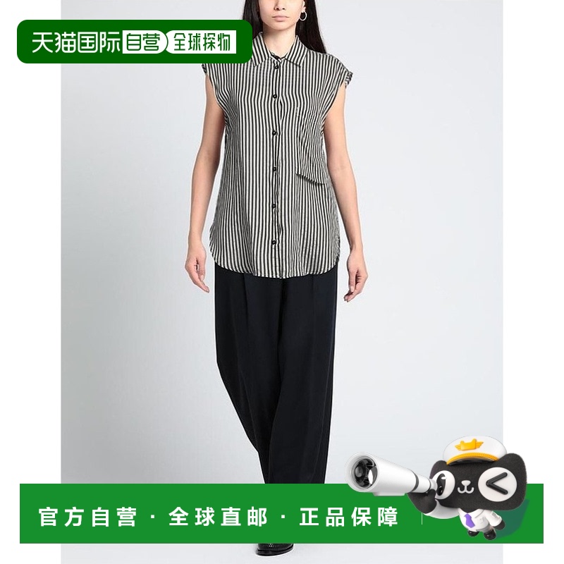 1h可退 【美国直邮】tela女士衬衫短袖条纹时尚 舒适 自然 休闲