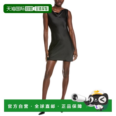 自营Norma Kamali Drape Mini Dress - black 美国奥莱直发