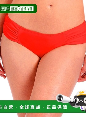 自营 RACHEL Rachel Roy 褶饰比基尼泳裤 - 红色 美国奥莱直发