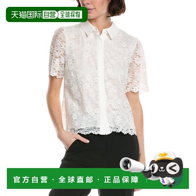 自营CeCe Hidden Placket Shirt - white 美国奥莱直发