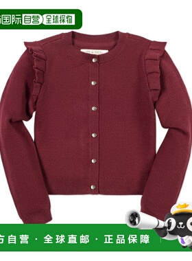 自营Hope & Henry Pleated Shoulder Cardigan - oxblood 美国奥