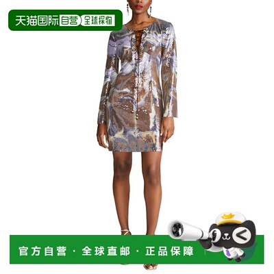 自营Halston Wynonna Sequin Dress - blue 美国奥莱直发