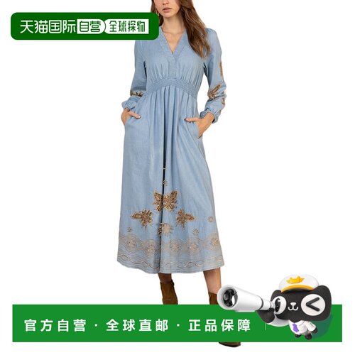 自营Hale Bob Paulina Midi连衣裙-米色 美国奥莱直发