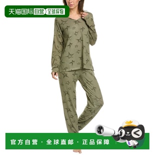 自营Catherine Catherine Malandrino 2pc Pajama Pant Set - gre