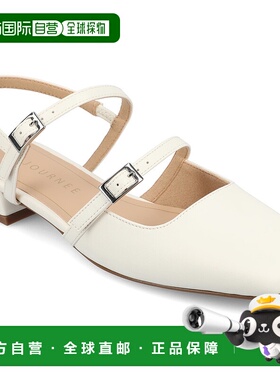 自营 journee collectionJournee女式Gretchenn平底鞋-白色 美国