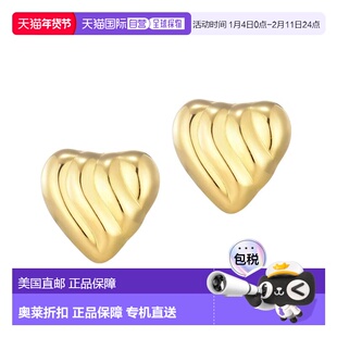 自营adornia14k镀金心形耳钉-金色 美国奥莱直发配饰