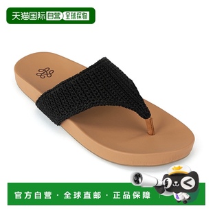 sakEverly 美国奥莱 凉鞋 黑色 直发 手工钩编 自营the
